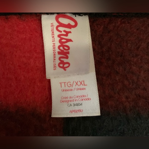 Arsens Men’s XXL Red Buffalo Plaid Faux Fur Hooded Jacket PO# 23473 - Picture 13 of 14